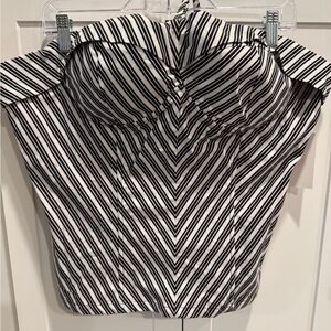 Oblong Box Shop black & white bustier top 3X